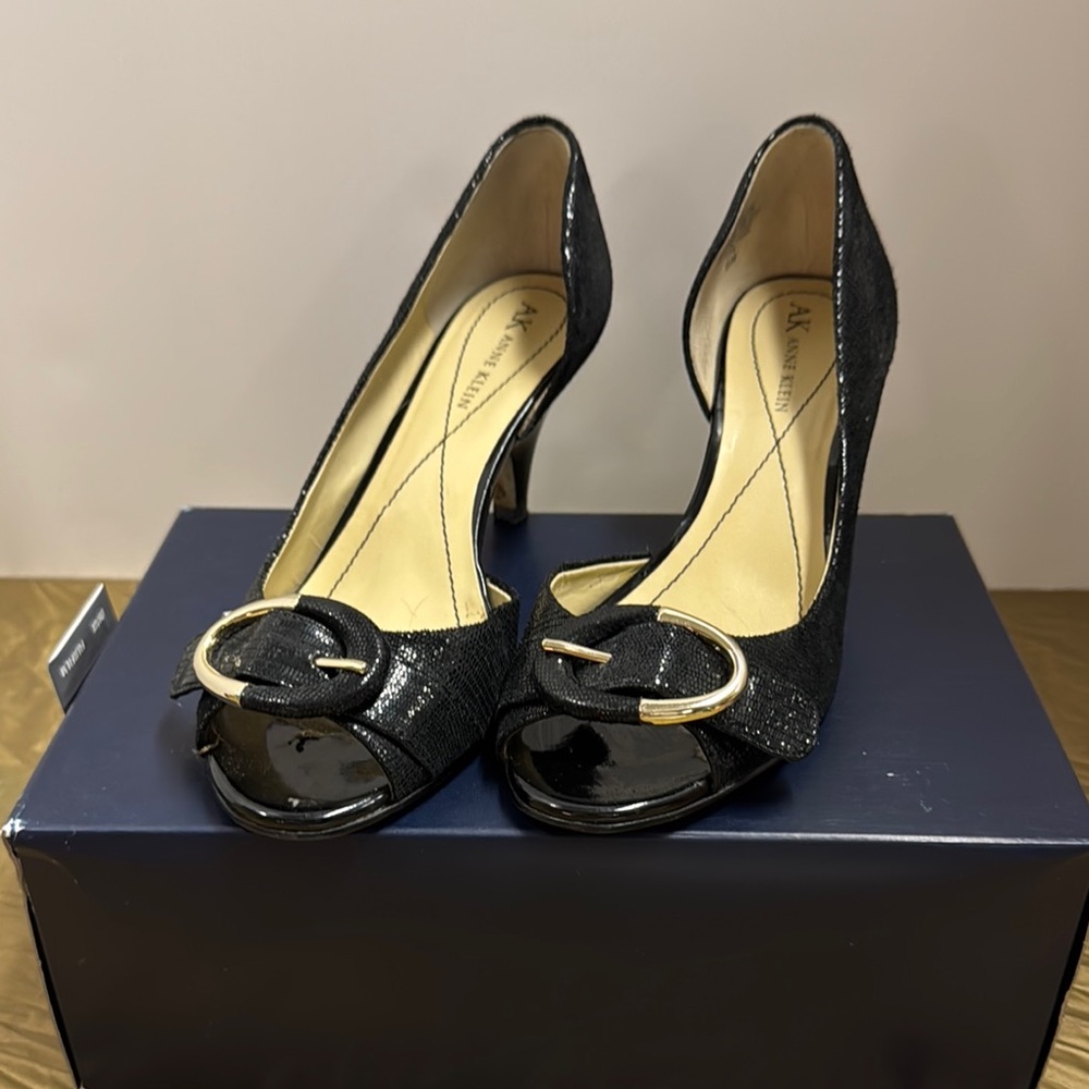 Elegant Black Peep-Toe Heels